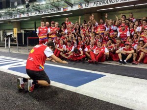 Alonso e il team Ferrari