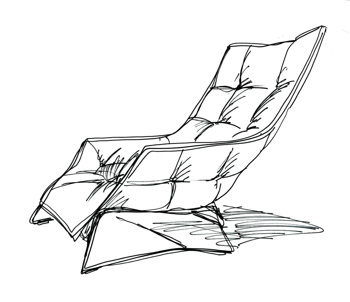 Lounge chair Maserati by Zanotta, i bozzetti