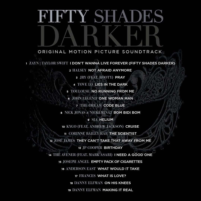 50 Sfumature di nero album cover tracklist
