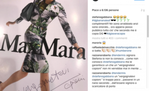 Stefano Gabbana inferocito con Max Mara sui social: “Vergognatevi copioni!”