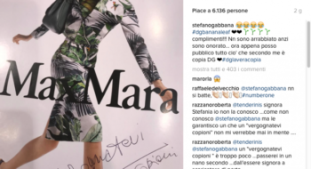 Stefano Gabbana inferocito con Max Mara sui social: “Vergognatevi copioni!”