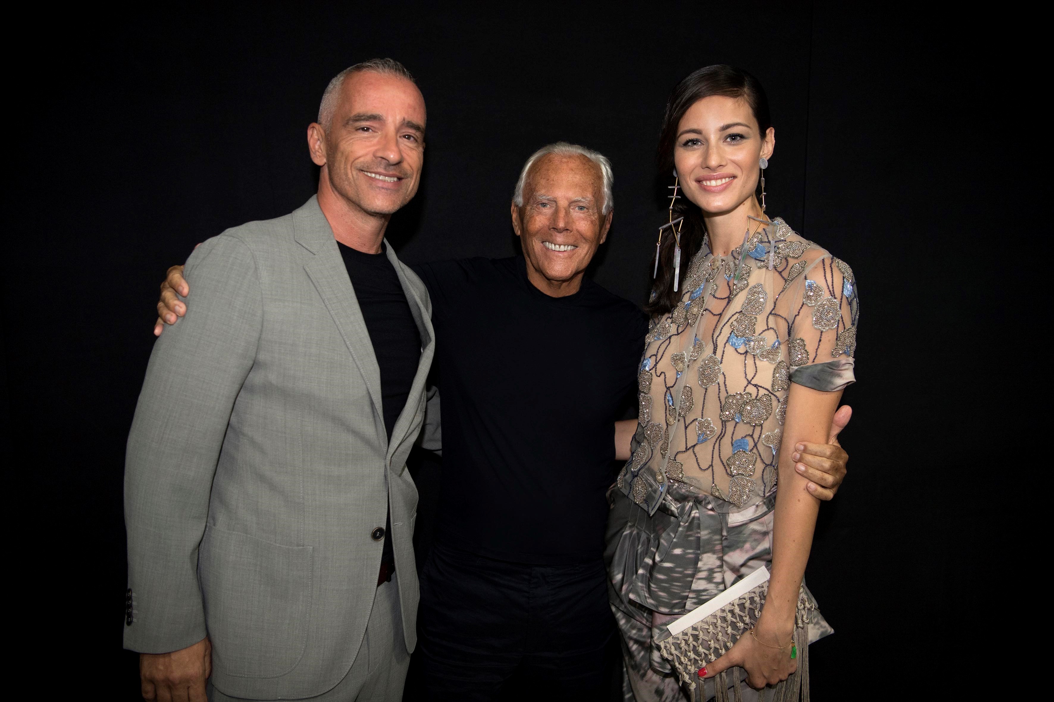 Eros Ramazzotti Giorgio Armani And Marica Pellegrinelli By Sgp Luxgallery It