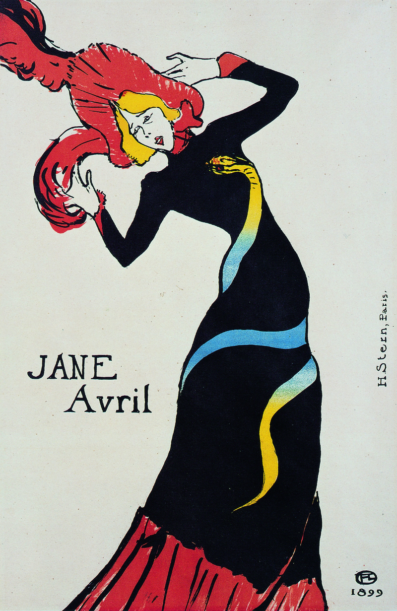 Henri de Toulouse-Lautrec, Jane Avril, 1899, Litografia a colori, Bnf, Parigi Courtesy of CLP Relazioni Pubbliche