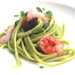 Chef Luca Bellanca, ricetta “Linguina con Plancton, Rosso di Mazara, profumo di limone”