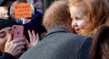 «GingersUnite!»: il tenero abbraccio del principe Harry alla bambina dai capelli rossi