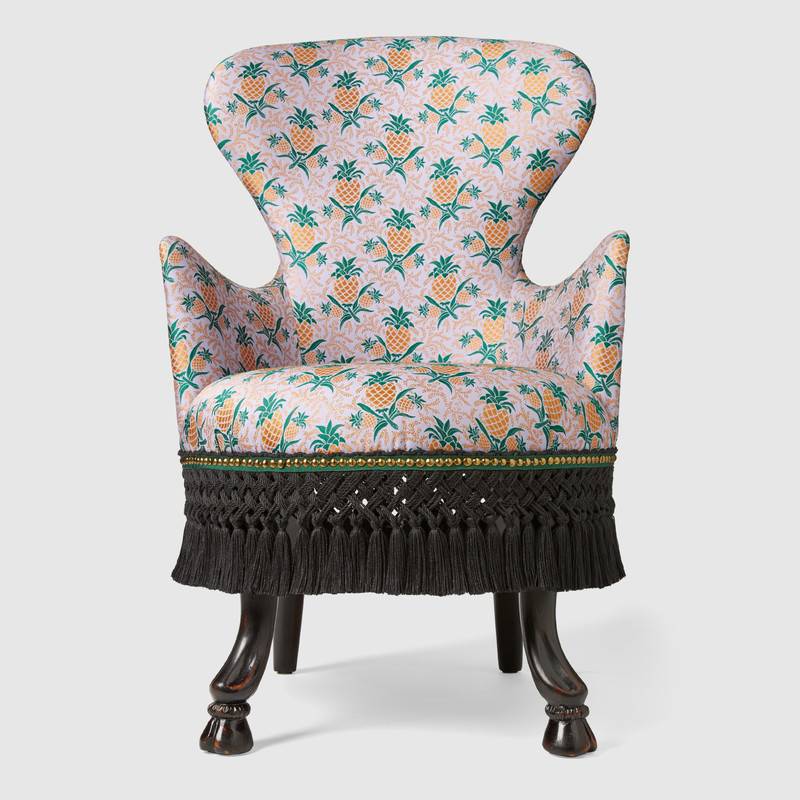 Poltrona jacquard in ananas, Gucci Décor