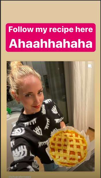 Compleanno Leone Lucia Ferragni: cucina una crostata, Fedez teme l'avvelenamento