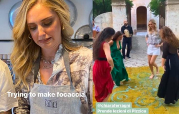 Chiara Ferragni tra pizzica e lezioni di cucina. Per una delle due sembra non essere portata