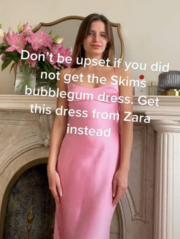 vestito rosa di zara virale su TikTok