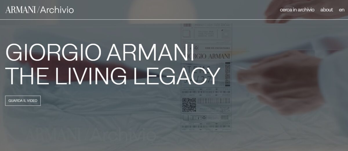 Giorgio Armani archivio digitale